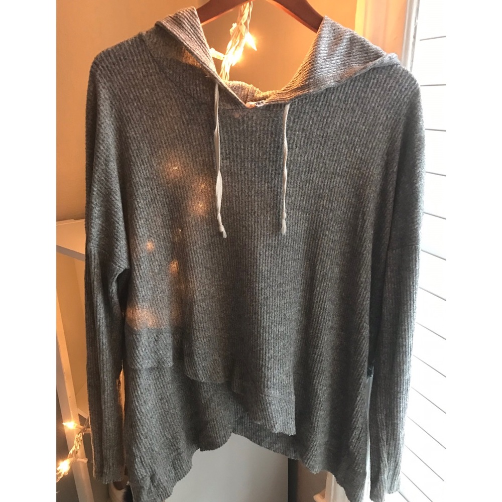 Grey Knitted Pullover Sweater